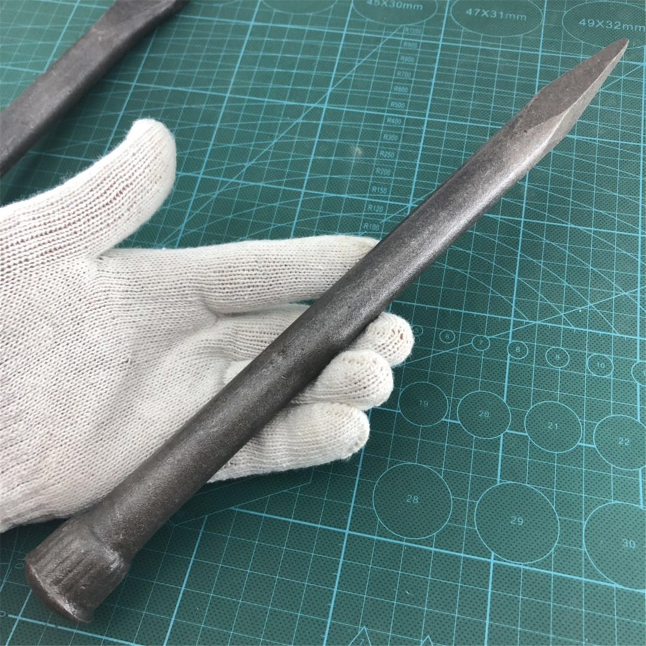 ✅錾子高碳钢钎子锻打凿子工具超硬石头钢凿手工石工凿样冲子劈石