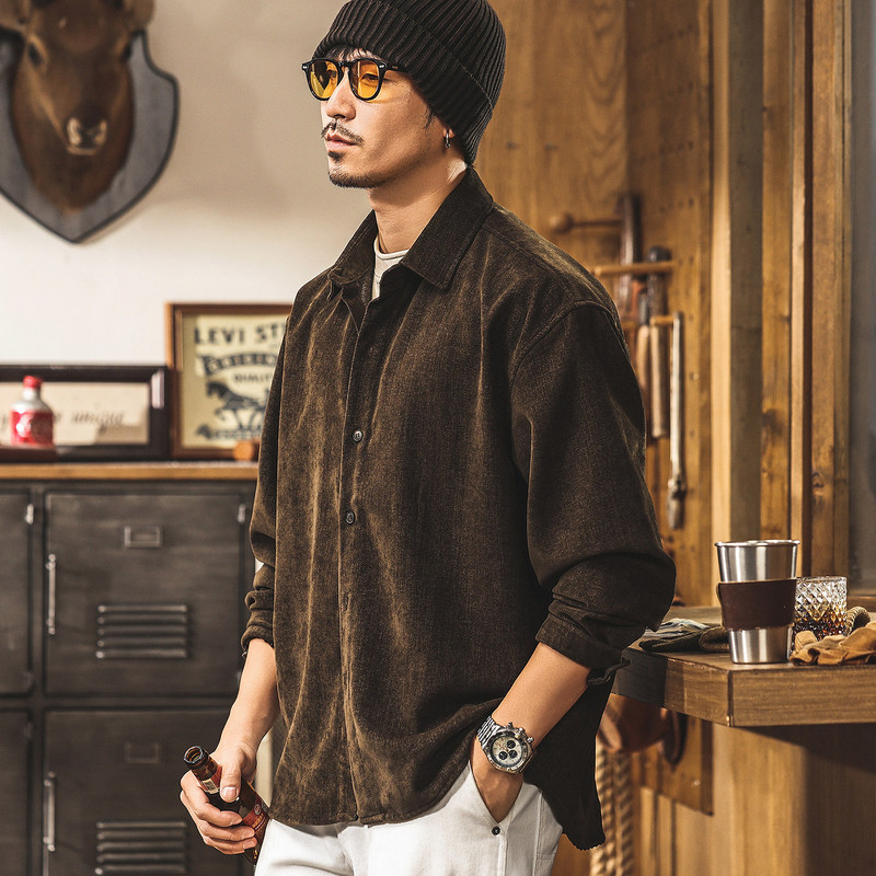 Lyocell velvet matte drapey long-sleeve shirt for men, new autumn style, old money style, vintage heavy chenille shirt for men Lyocell velvet matte drapey long-sleeve shirt for men, new autumn style, old money style, vintage heavy chenille shirt for men