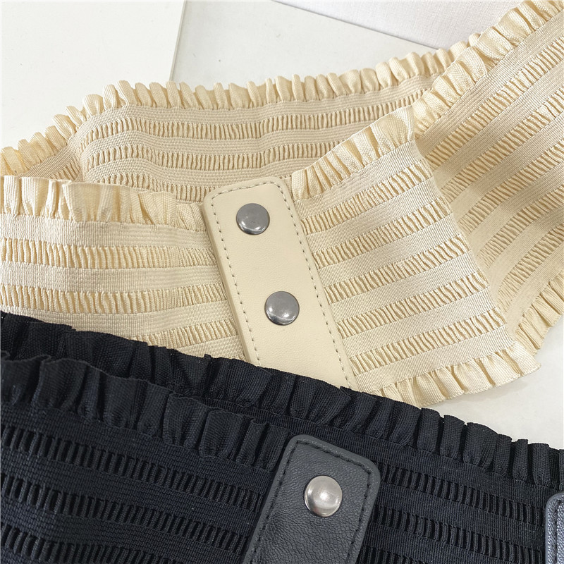 Cinto corset feminino estilo coreano elástico em renda moda_voghion.com
