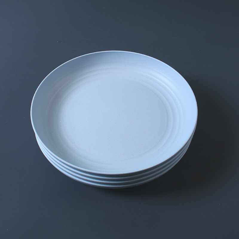 23cm disco 4 Unids paja de trigo plato de cena del hogar placa de la torta plato de fruta plato resistente a la caída plato restaurante vajilla
