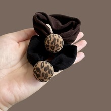 韩系高马尾发绳豹纹球球橡皮筋高弹力耐用皮套女头绳发饰发圈