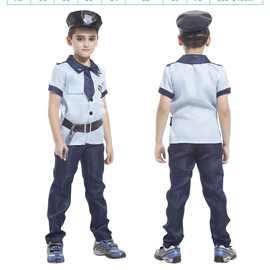 儿童cosplay警察服角色扮演服装小警察服装舞台表演服装