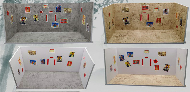 노점 작은 부엌 전용 대형 빈티지 배경 보드-무작위 4 개