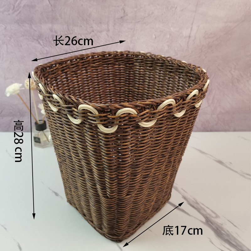 Cesta de lavandería tejida cesta de lavandería Cubo de almacenamiento de juguete Almacenamiento de lavandería de gran capacidad Lou cesta de almacenamiento de lavandería doméstica