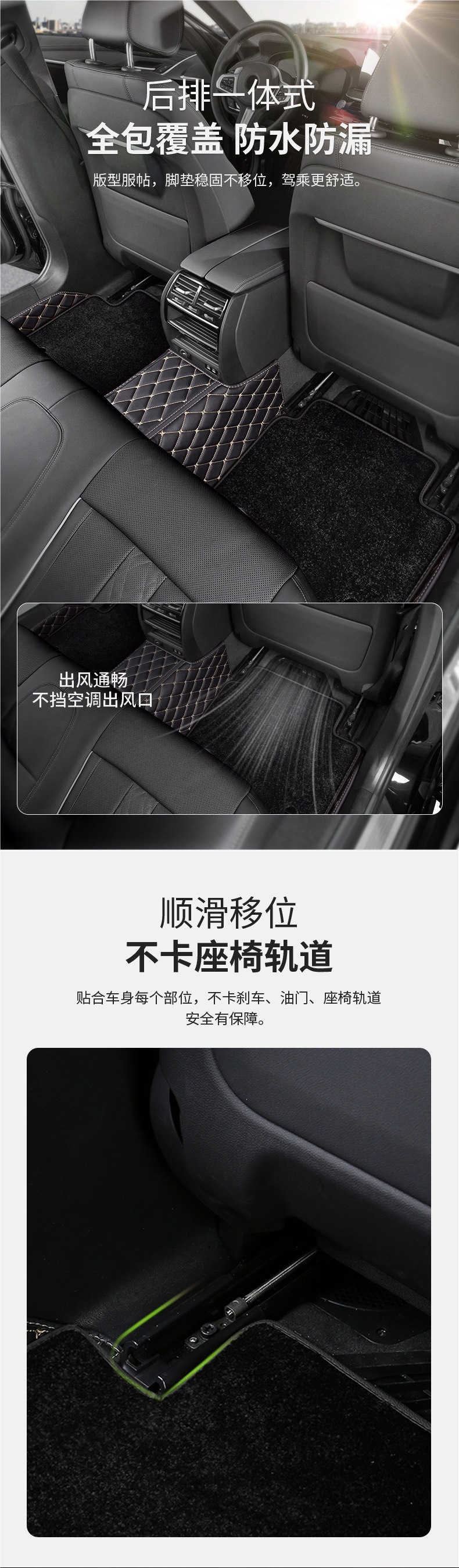 Full-coverage car floor mats, specialized floor mats for car interior upgrade, waterproof, new and old models, silk loop floor mats, foot pads, car mats