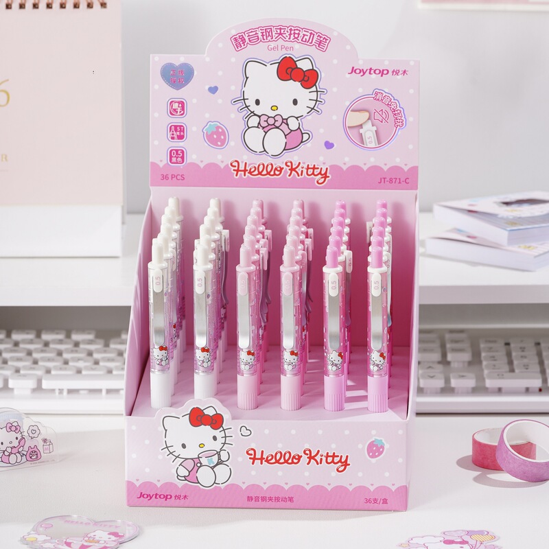 Yuemu Hello Kitty Gel Pen 0.5 Retractable Student Kitty Cat Silent Pen Black Quick-Drying Pen for Writing Exercises Yuemu Hello Kitty Gel Pen 0.5 Retractable Student Kitty Cat Silent Pen Black Quick-Drying Pen for Writing Exercises