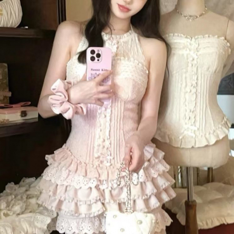 【】秋春夏甜美少女长袖秋季蝴蝶结针织新款套装开衫蛋糕上衣|undefined