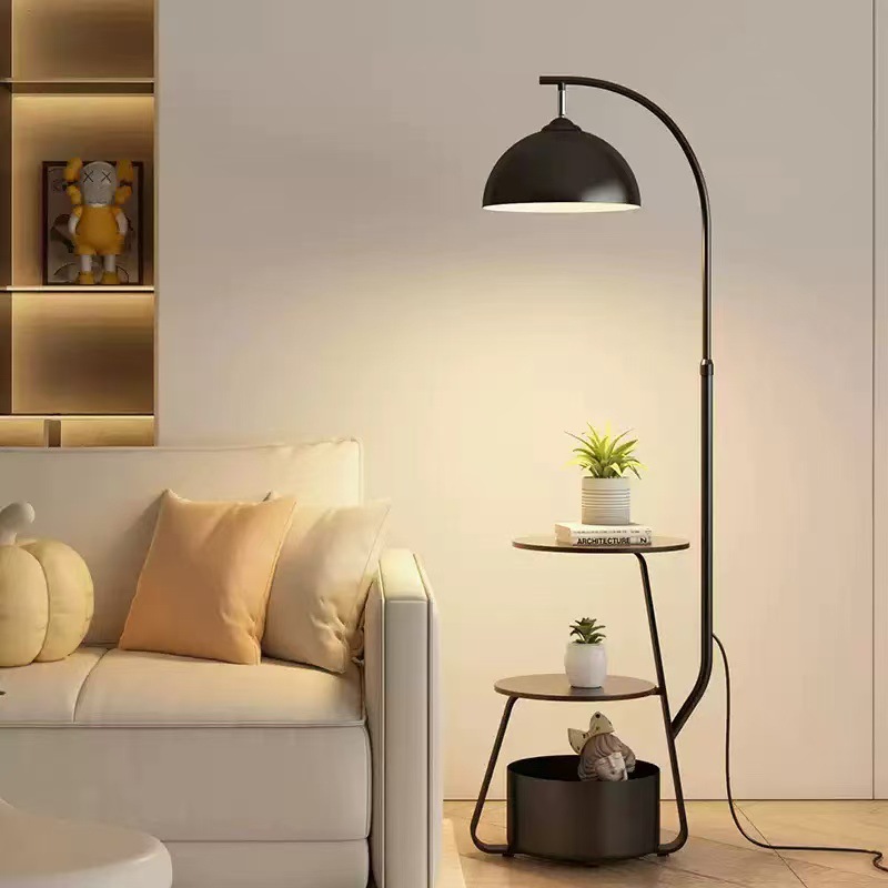 Торшер Consort Decoration FS-515 черный, железный плафон, теплый свет
