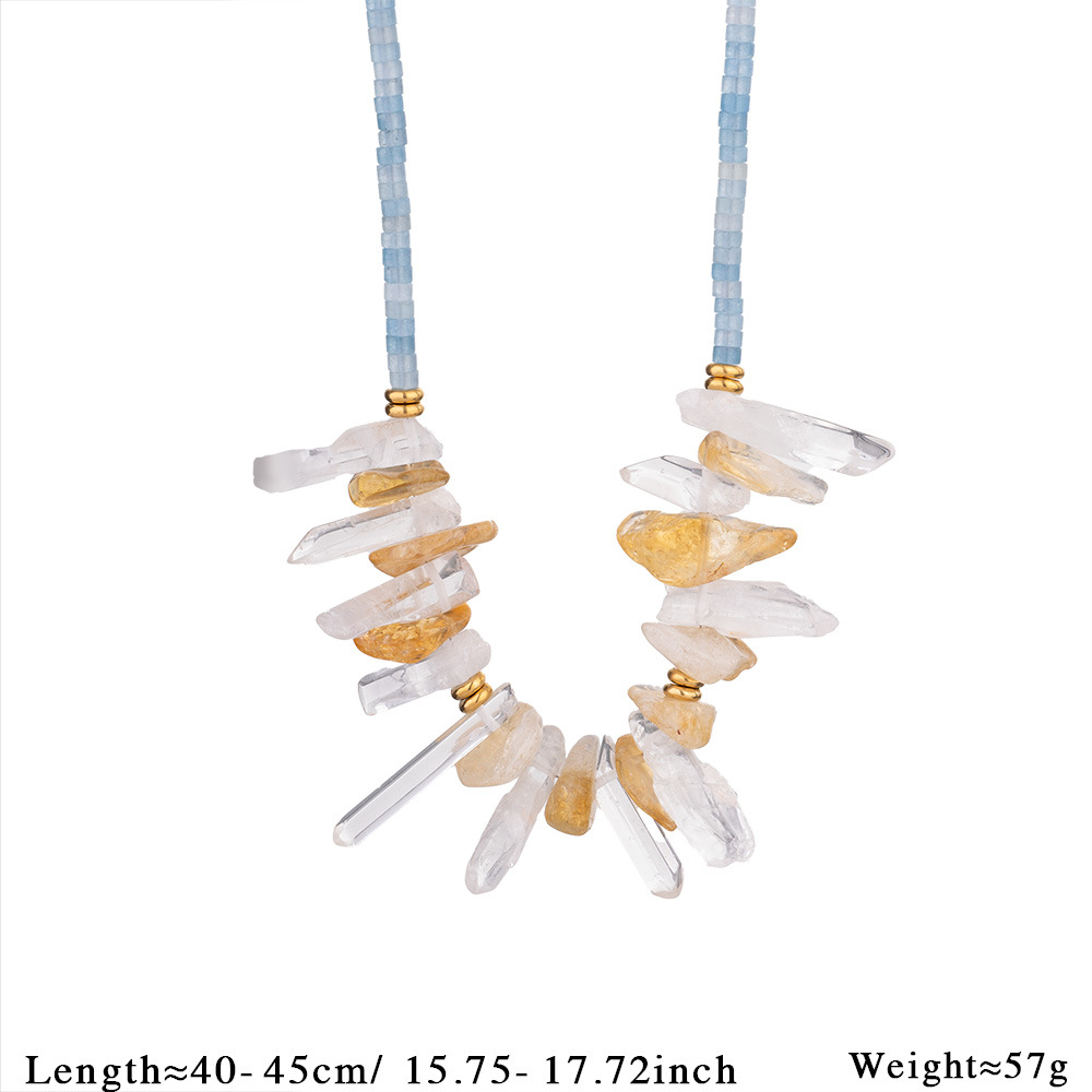 43g Weight Titanium Steel Pendant Material Necklace Classification Crystal Chain Material Beaded Chain Chain Type 1 Piece Quantity Holiday, Daily Occasion Crystal, Titanium Steel Material Geometric Pattern All Seasons Season Women's Gender Plating Design Simple Style, Classic Style Style Simple Style Classic Style Geometric Crystal Titanium Steel Beaded Chain Pendant Necklaces Wholesale 12