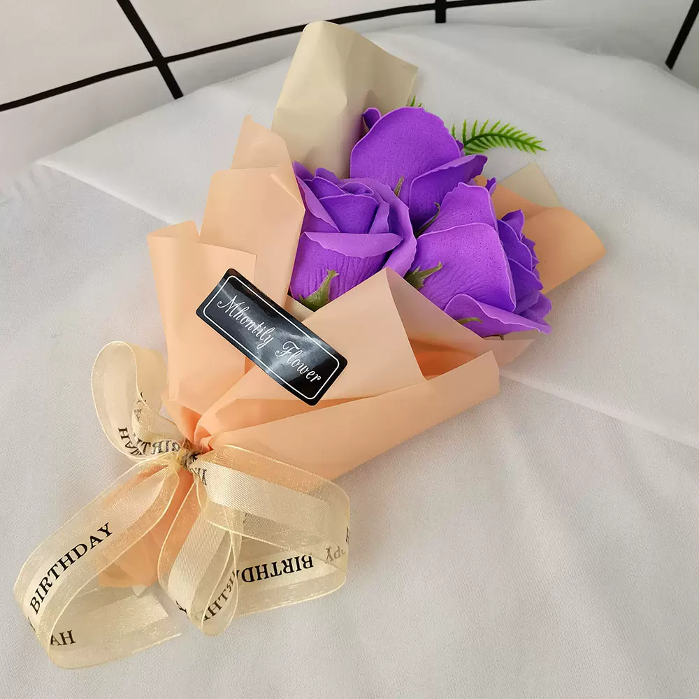 手工人造花情人节圣诞节礼物香皂花礼盒玫瑰花肥皂花花束香皂花束