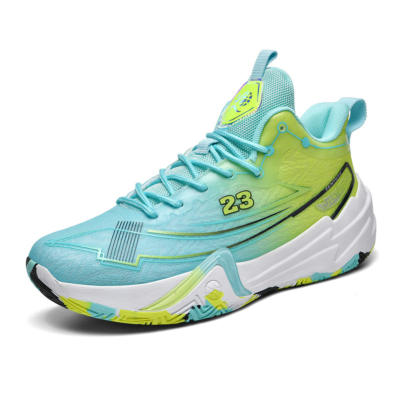 Primavera de moda nuevo tipo de zapatos de baloncesto Duan Duan para hombres mallas respirables zapatos de alta altura antideslizantes fricción sonido