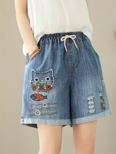 K 24450 Vintage embroidered denim shorts �͹Ž����ƶ���ѝ