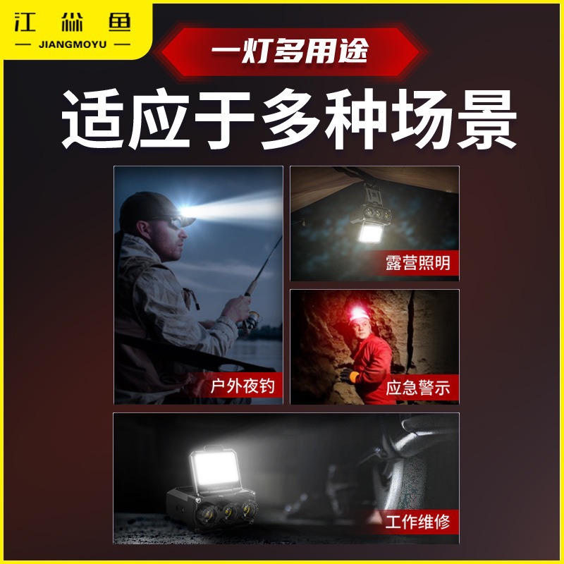 Luz de sombrero LED inteligente inducción luz portátil iluminación de emergencia USB al aire libre cabeza de trabajo luz de pesca super brillante image 5