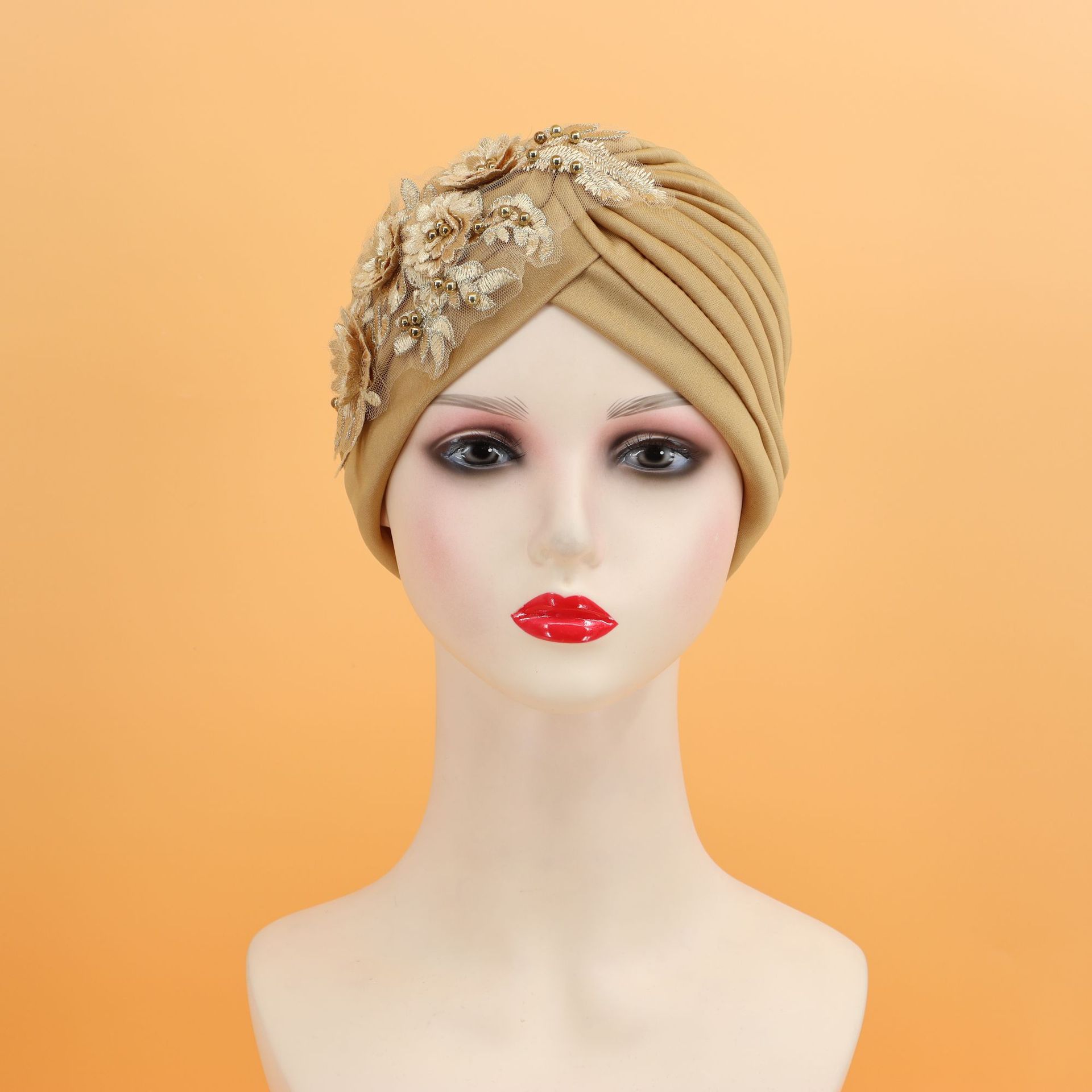 Cappello sciarpa testa di fiore appiccicoso tinta unita_voghion.com