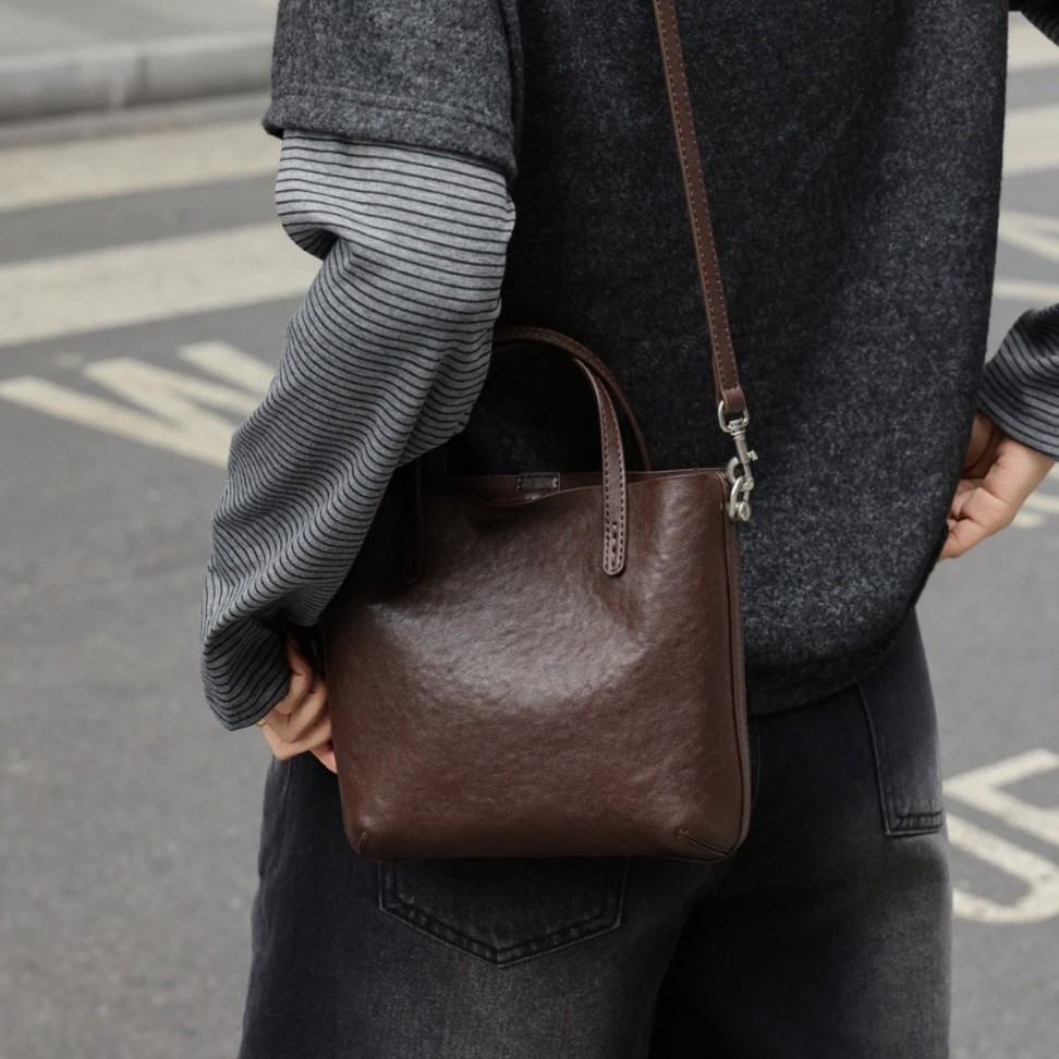 Top Grain Cowhide Vegetable Tanned Niche Commuter Bag Large Capacity 2026 Spring/Summer New Women's Handbag Shoulder Crossbody Bag - Thumbnail 2