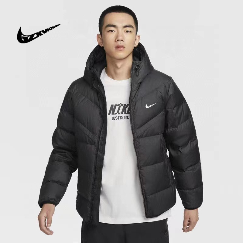 2026 Winter Men's Thickened Nylon Cotton Jacket, Trendy Embroidered Puffer Coat, Couple's Warm Hooded Jacket for Women