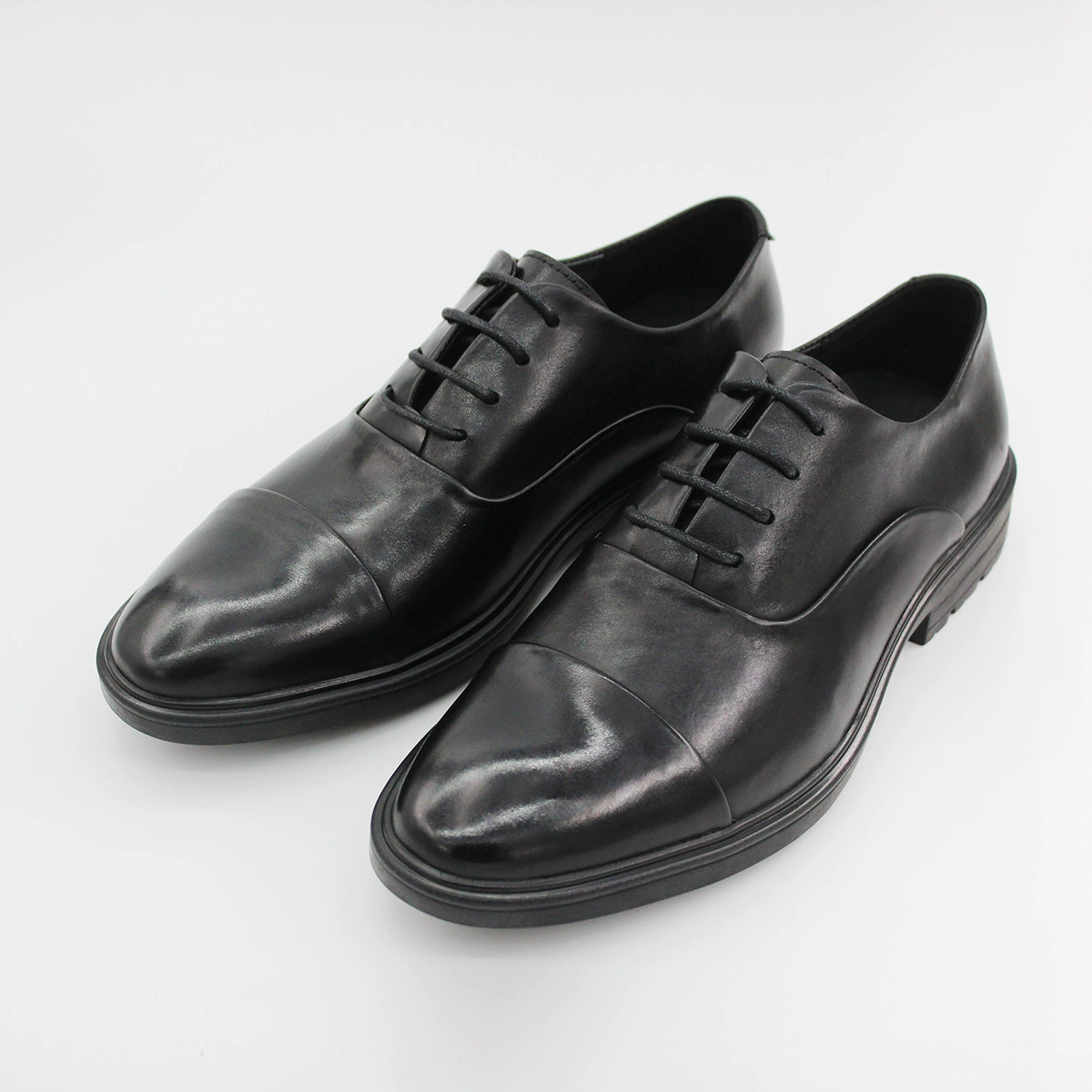 Мужские кожаные туфли-оксфорды из натуральной кожи (первый слой), дышащие, деловые повседневные, с мягкой подошвой, универсальные, увеличивающие рост.