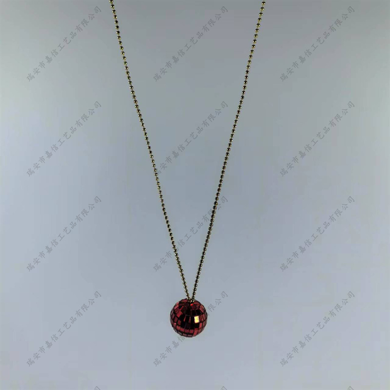 Collar tipo bola de discoteca con efecto láser colorido, decoración colgante para fiestas o Navidad