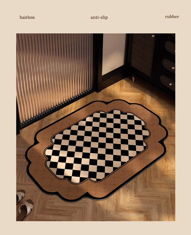 Antique Toilet Super Absorbent Floor Mat Bathroom Toilet Door Drop-resistant Diatom Mud Quick-drying Non-slip Foot Mat