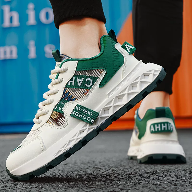 Sports shoes, demi-season shock-absorbing breathable trend high footwear platform, trend of season