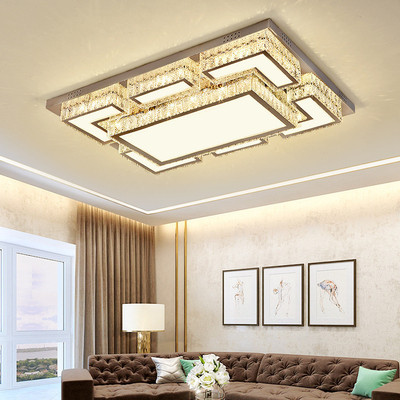 新款大气长方形客厅灯餐厅灯全屋灯具组合简约现代卧室水晶吸顶灯