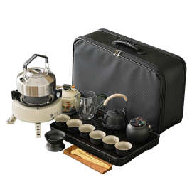 陶瓷车载户外露营围炉煮茶便携式旅行茶具套装烧烤炉烧水壶一整套