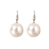 Demi-season earrings from pearl, retro advanced bag, silver 925 sample, high-quality style