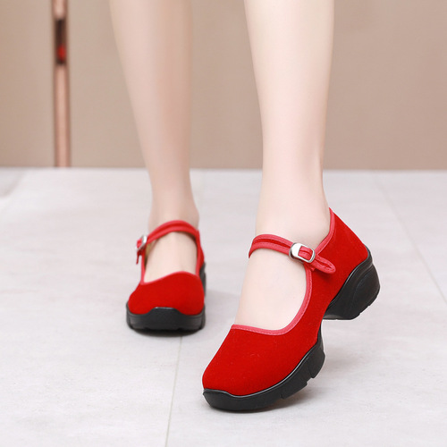 2024 new style Old Beijing cloth shoes, mom's dance shoes, hotel etiquette service work shoes, polyurethane sole women's shoes