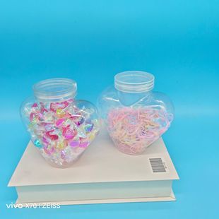 55 mouth 400ml love bottle candy cookie transparent jar Crystal mud foaming glue pet thickened plastic bottle