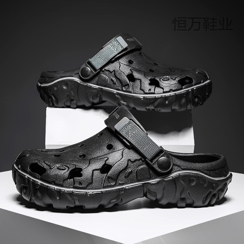 Fujian Summer Large Men's Wide Fit Lightweight Cap-Toe Sandals Slip-On with Gourmet Texture and Drainage Holes