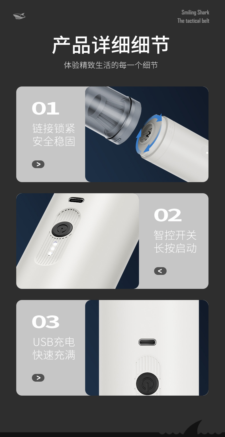 New handheld vacuum cleaner, car-mounted, rechargeable, multi-functional, with a powerful airflow for dust removal from computer keyboards