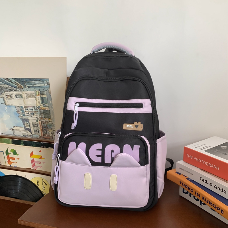 2025 nueva mochila de dibujos animados para niñas, escuela secundaria, escuela secundaria, universidad, estilo universitario, mochila fresca