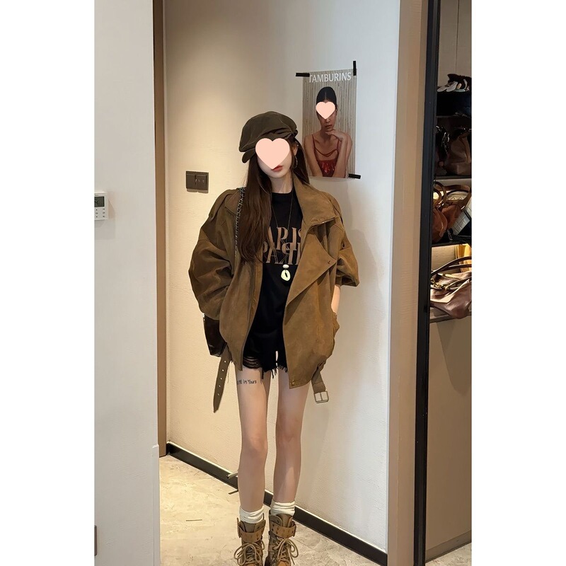 麂皮绒外套女春秋季2025新款早秋薄外套巨好看的短款夹克初秋休闲|undefined