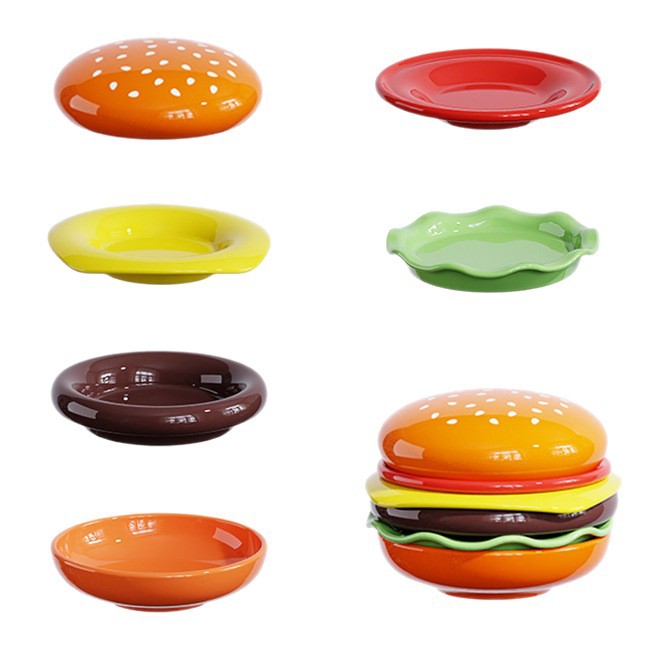 Juego de Platos y Tazones de Hamburguesa de Plástico para Cocina y Comedor image 5