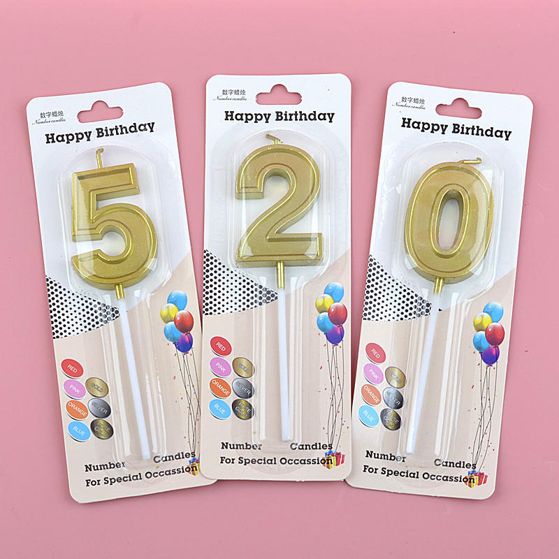 Oro ranura digital vela pastel de cumpleaños postre decoración deseo cumpleaños propuesta confesión combinación número 0 ~ 9