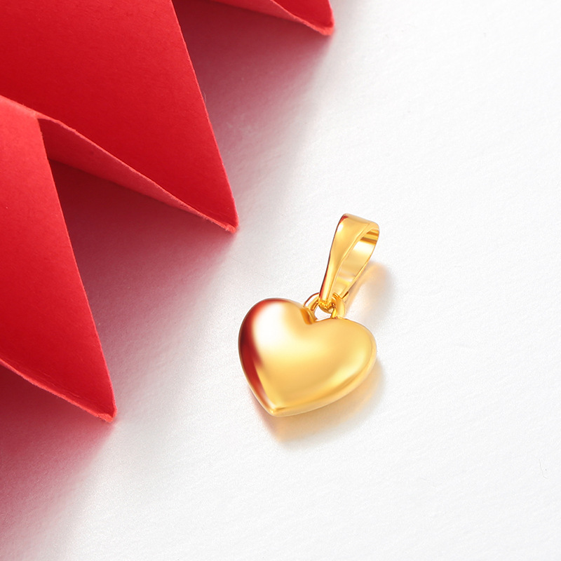 Colgante de Corazón Liso 24K de Cobre Galvanizado para Mujer image 3