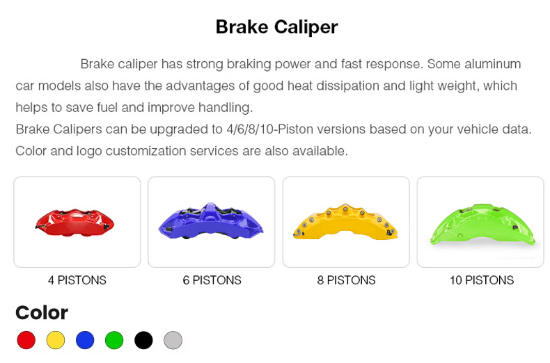 9N Large 6-Piston 380-410mm Brake Disc Brake Caliper Suitable for Akebono Q3 Q5L Q6 Q7