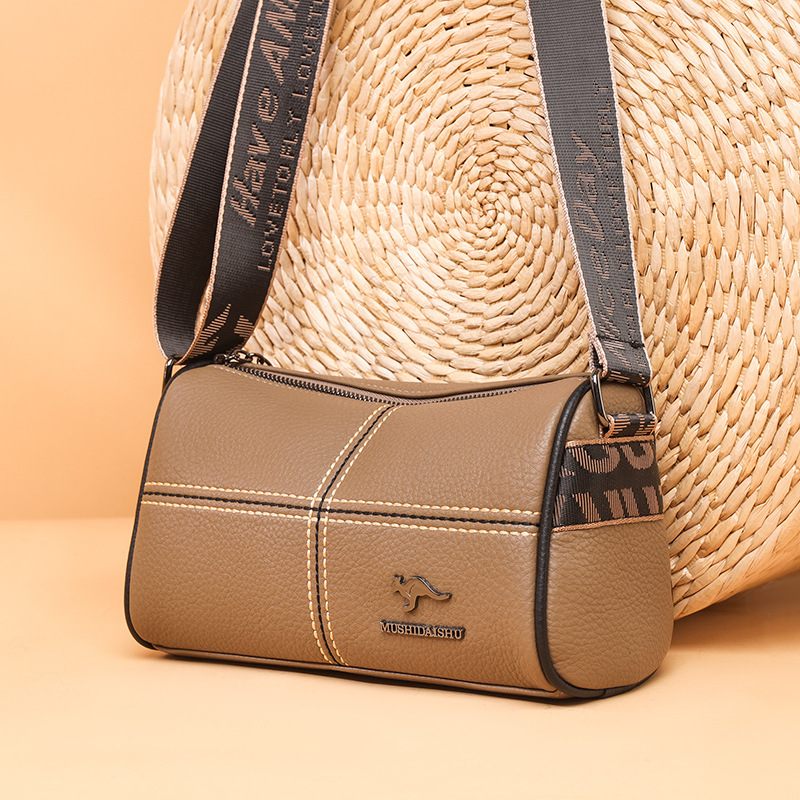 Transfronteriza PU de cuero suave con textura bolso de hombro costura de moda bolso de la madre de color sólido bolso de las mujeres de moda retro bolsa de mensajero ocasional