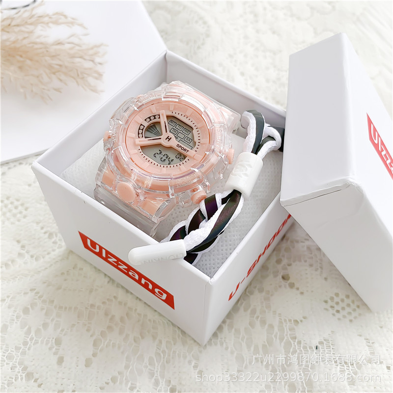 2023 Nuevo reloj azul neblina reloj electrónico transparente unicornio impermeable multifuncional para hombres y mujeres para estudiantes de secundaria y preparatoria