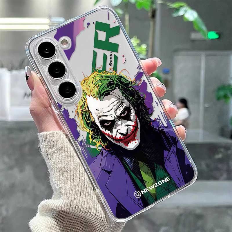Gotham Joker S25Ultra Mobile Phone Case High-End S24+ Transparent 23 Creative S22Ins Simple Style 21
