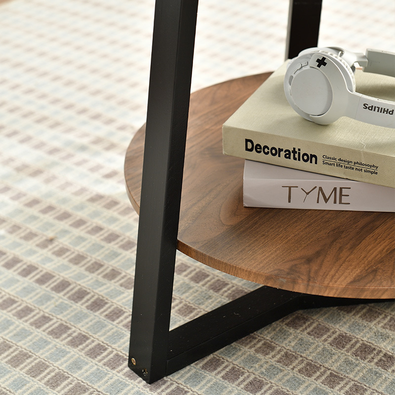 Factory straight hair light luxury coffee table side table small apartment living room coffee table Nordic sofa side table creative round tea table