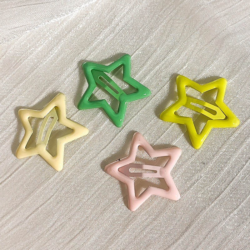 Horquilla para niños metal chica Arco Iris BB clip lindo lado roto pelo bebé horquilla niña infantil estrella de cinco puntas image 14