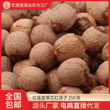 厂家莲子批发农产品红莲子带皮有芯湘莲250g散装莲子干货一件代发
