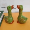 Set of little green ducks