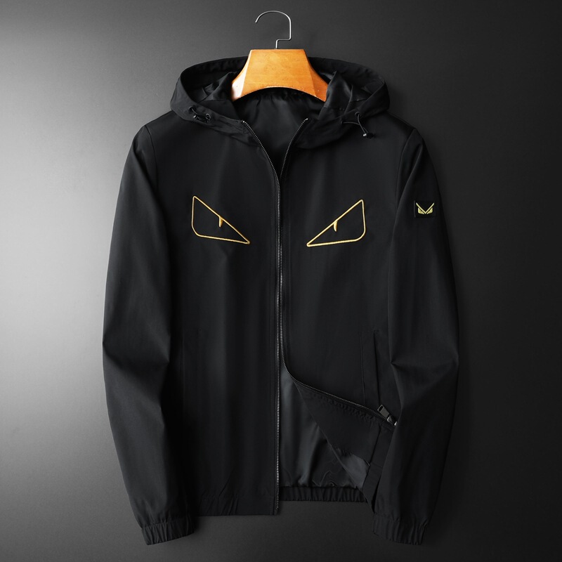 Trendy Brand Stylish New 2023 Spring Slim Fit Eye Embroidery Young Men's Hooded Jacket Casual Fashion Jacket Trendy Brand Stylish New 2023 Spring Slim Fit Eye Embroidery Young Men's Hooded Jacket Casual Fashion Jacket