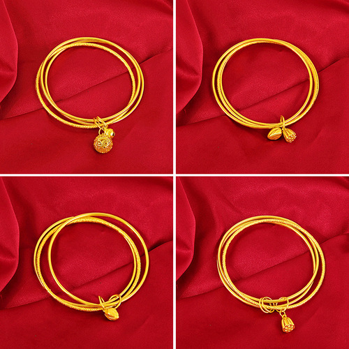 Gold store same style three lives three worlds bracelet for women Vietnam sand gold fine sand circle fashion versatile two worlds happy bracelet wholesale