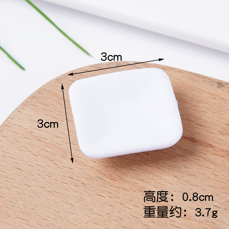 Plato pequeño de plástico blanco simulado para comida, mini plato de comida rápida, plato para bricolaje, juguete de comida, contenedor para pegamento en crema, accesorios.