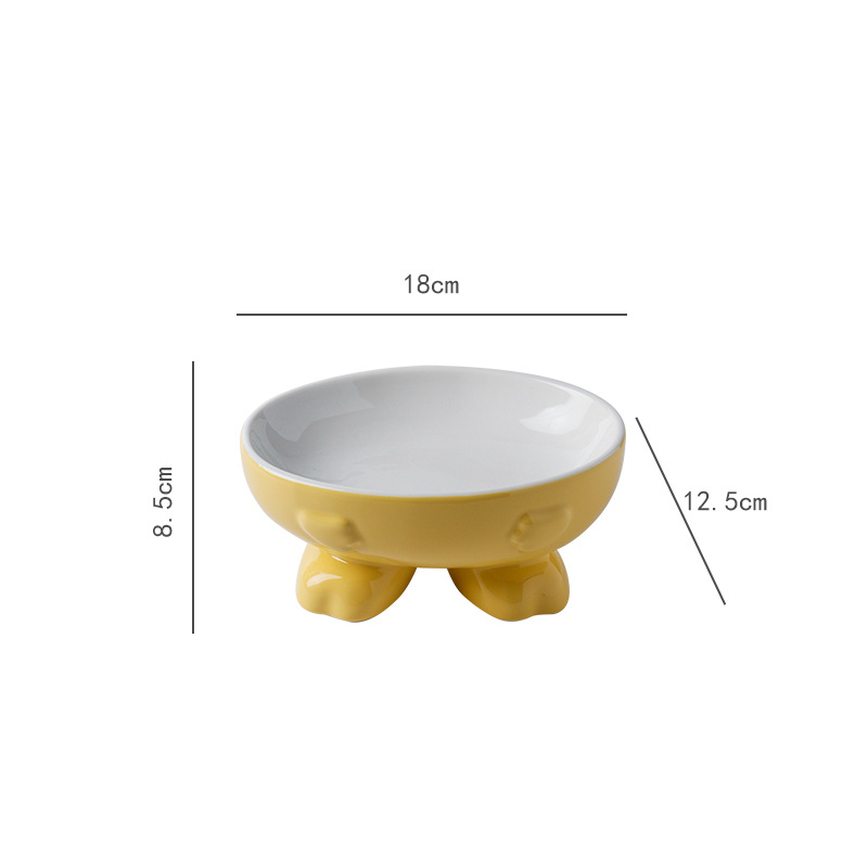 노란색 타원형 그릇