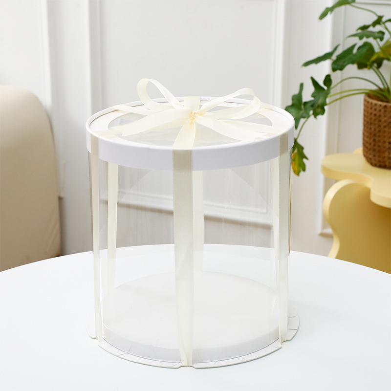 Caja de pastel de cumpleaños transparente 4 6 8 10-pulgadas de una sola capa de doble capa de tres capas de embalaje de caja para hornear portátil