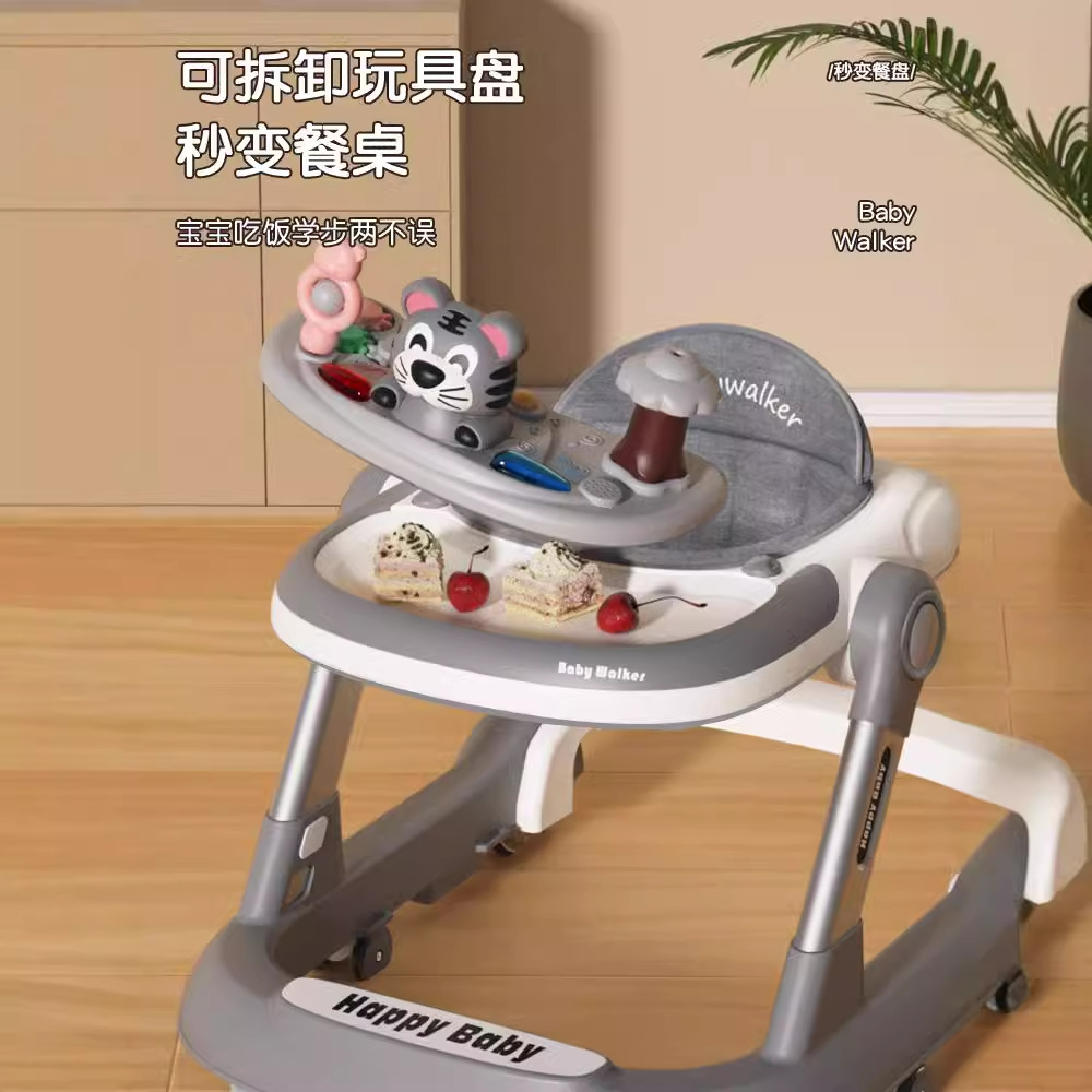 Caminante para bebés, cochecito multifunción anti-vuelco, plegable, tres en uno, ayuda para bebés, sentarse y empujar